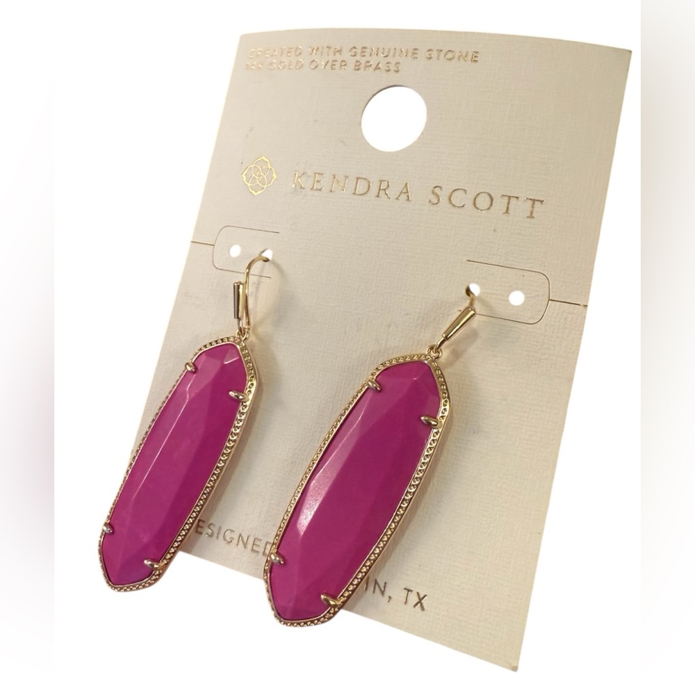 🌺 NWT! Kendra Scott Gold 14K Gold & Pink Stone Earrings